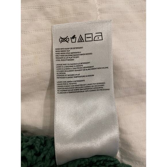 Roxy Women’s M Textured Knit Sweater Green Cotton Crewneck Pocket Detail - Picture 7 of 10